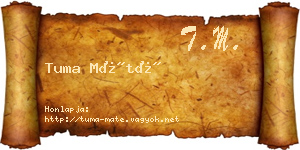 Tuma Máté névjegykártya